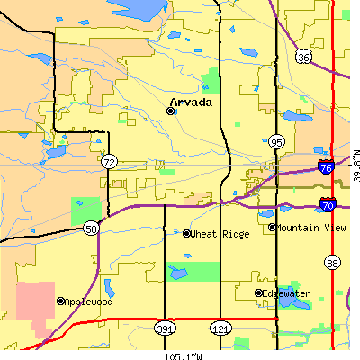 Zip code 80002 close-up map