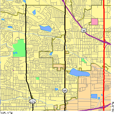 Zip code 80003 close-up map