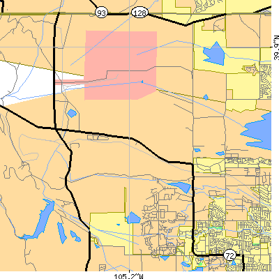 Zip code 80007 close-up map