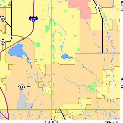 Zip code 80015 close-up map