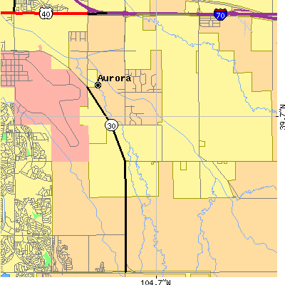 Zip code 80018 close-up map