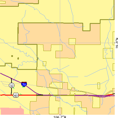 Zip code 80019 close-up map