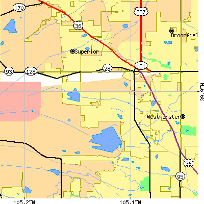Zip code 80021 close-up map