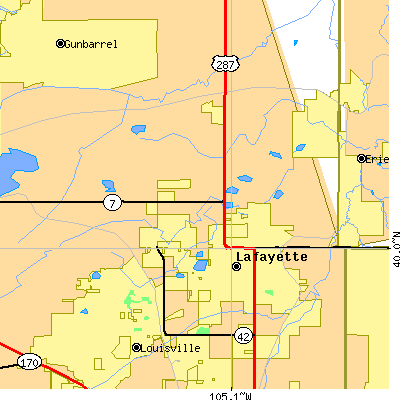 Zip code 80026 close-up map