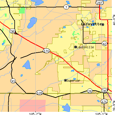 Zip code 80027 close-up map