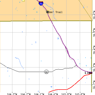 Zip code 80101 close-up map