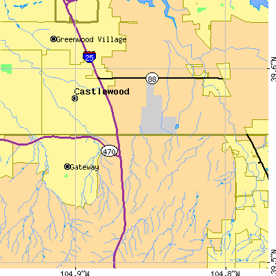 Zip code 80112 close-up map