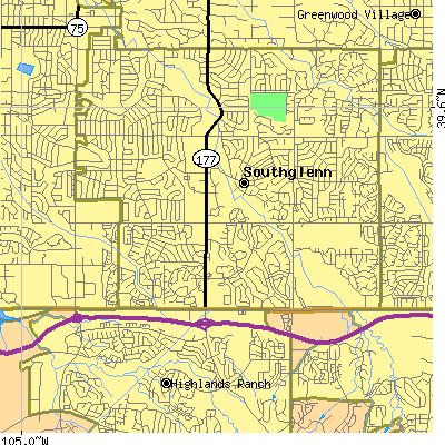 Zip code 80122 close-up map