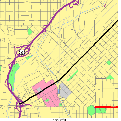 Zip code 80202 close-up map