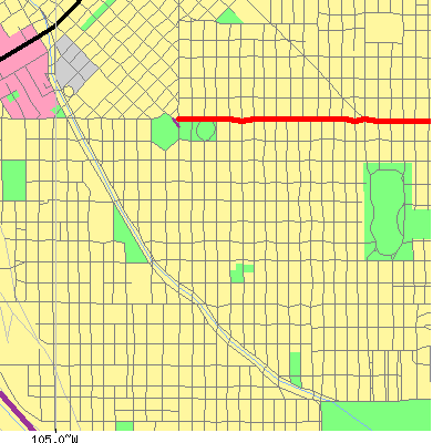 Zip code 80203 close-up map