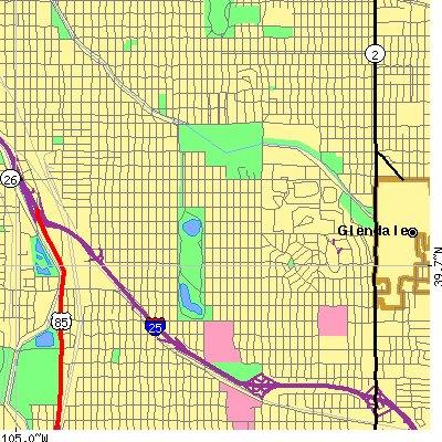 Zip code 80209 close-up map