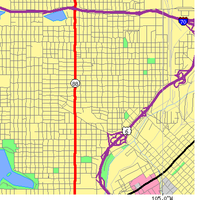 Zip code 80211 close-up map