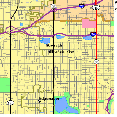 Zip code 80212 close-up map