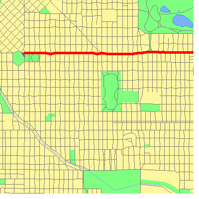Zip code 80218 close-up map