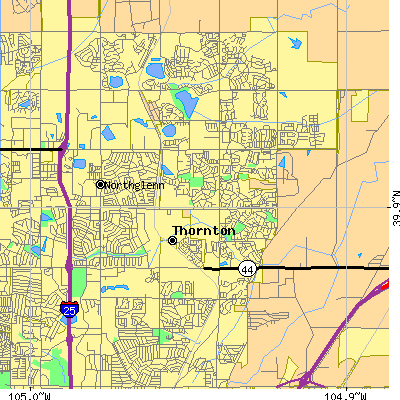 Zip code 80233 close-up map
