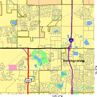 Zip code 80234 close-up map