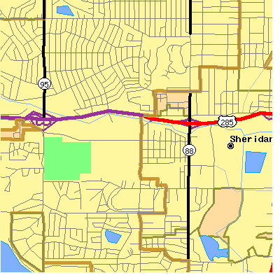 Zip code 80236 close-up map