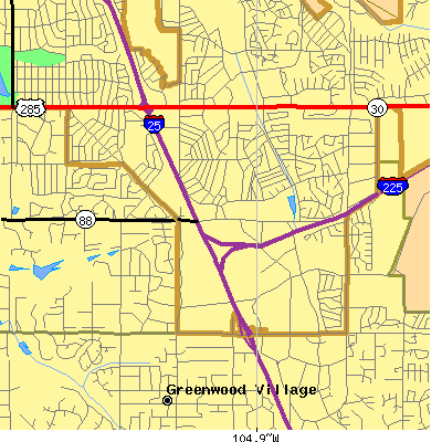 Zip code 80237 close-up map