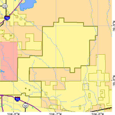 Zip code 80249 close-up map