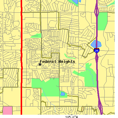 Zip code 80260 close-up map