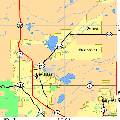 Zip code 80301 close-up map
