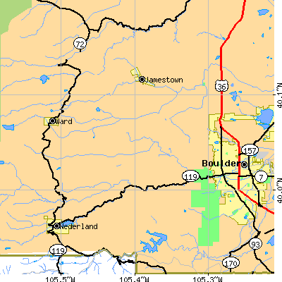 Zip code 80302 close-up map