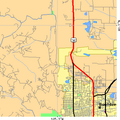 Zip code 80304 close-up map
