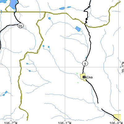 Zip code 80420 close-up map