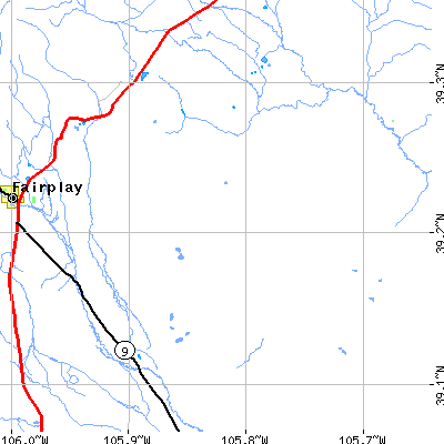Zip code 80432 close-up map