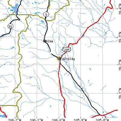 Zip code 80440 close-up map