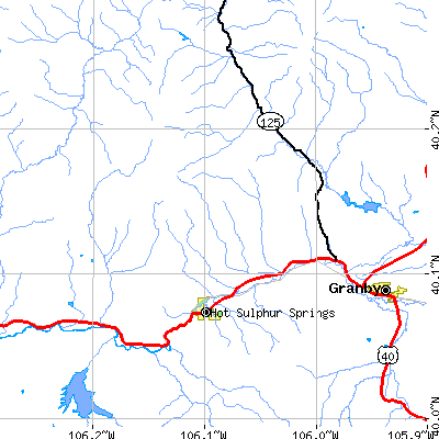 Zip code 80451 close-up map