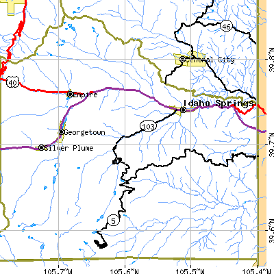 Zip code 80452 close-up map
