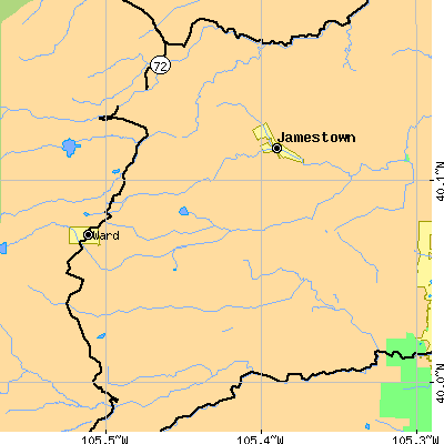 Zip code 80455 close-up map