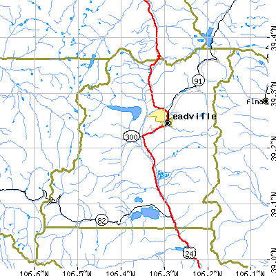 Zip code 80461 close-up map