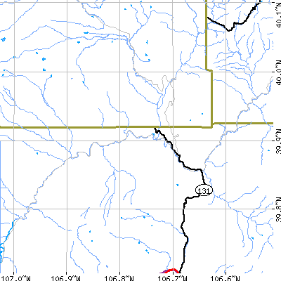 Zip code 80463 close-up map