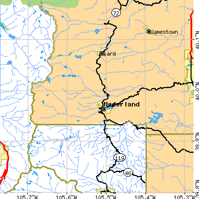 Zip code 80466 close-up map