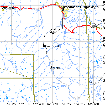 Zip code 80467 close-up map