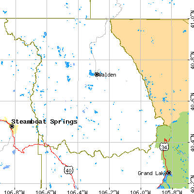 Zip code 80480 close-up map