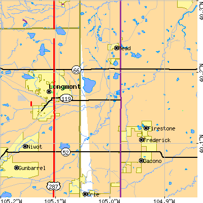 Zip code 80504 close-up map