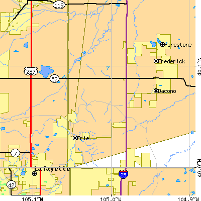 Zip code 80516 close-up map