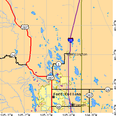 Zip code 80524 close-up map