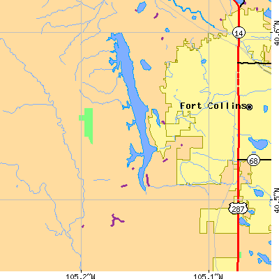 Zip code 80526 close-up map