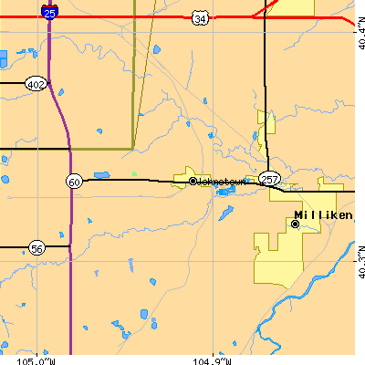 Zip code 80534 close-up map