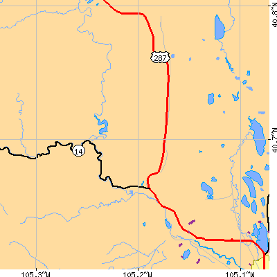 Zip code 80535 close-up map