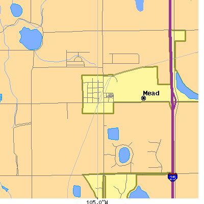 Zip code 80542 close-up map