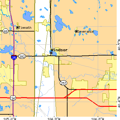 Zip code 80550 close-up map
