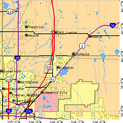 Zip code 80601 close-up map