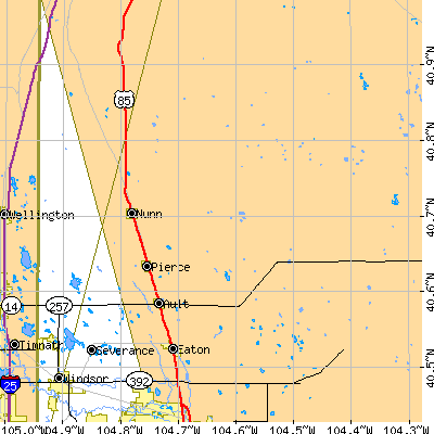 Zip code 80610 close-up map