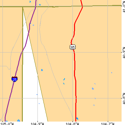 Zip code 80612 close-up map