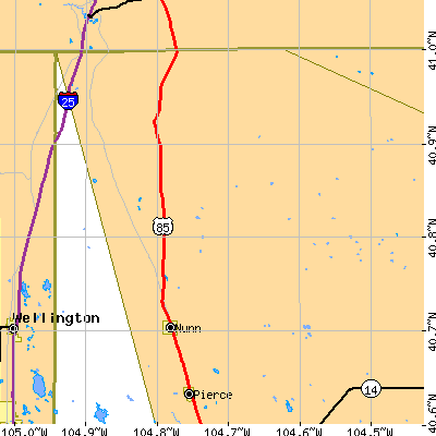 Zip code 80648 close-up map